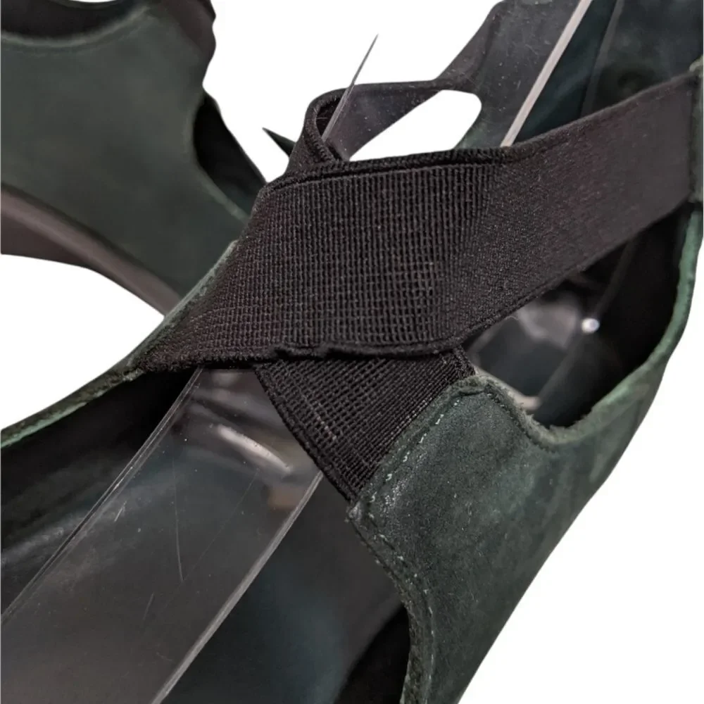ARCHE Green Leather Cross Strap Wedge Heels 39